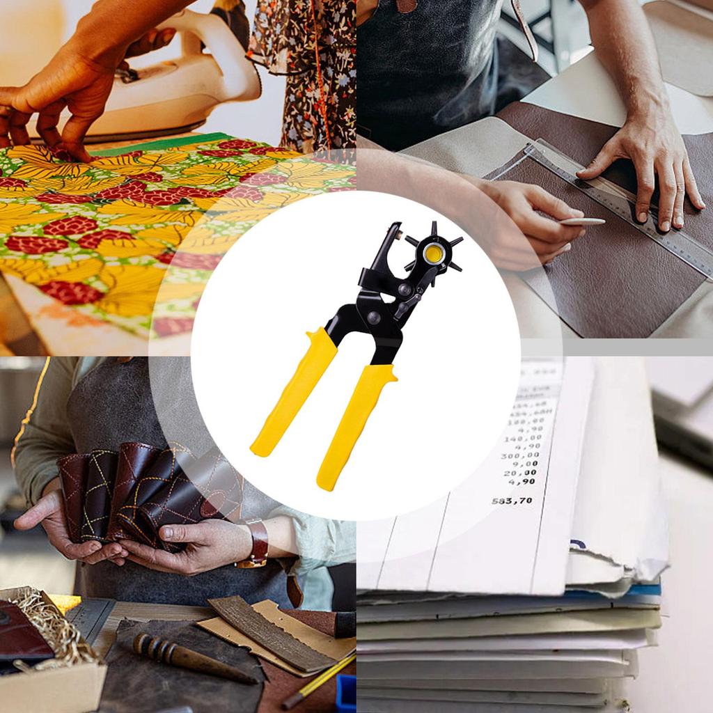 Leather Punch Tool Handheld Multi-Size Professional Hole Punch Plier Dog Collars Leather Belt Puncher For Saddles Shoes Fabric