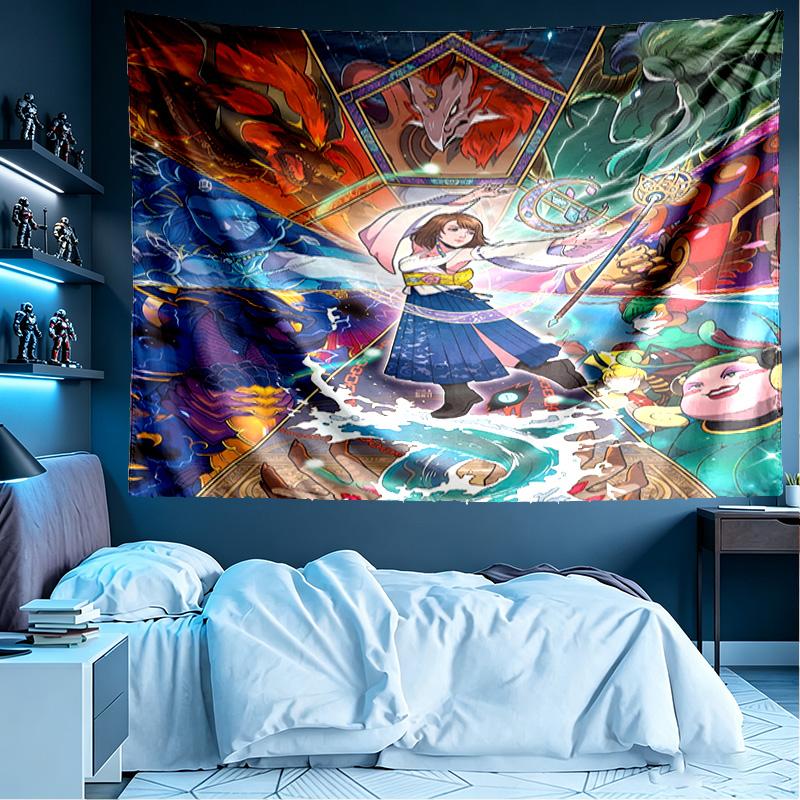 Final Fantasy Print Tapestry, Lightweight Wall Hanging, for Bedroom, Dorm, Living Room, Home Art Decor, Birthday Christmas Gift for Friends