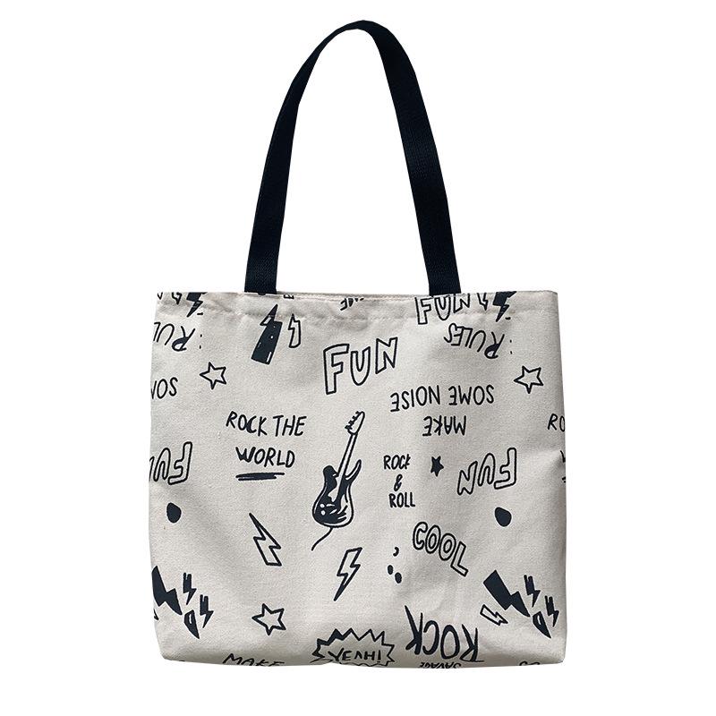 New Canvas Shoulder Bag - Women's Large Capacity Retro Ulzzang College Bookbag for Autumn/Winter