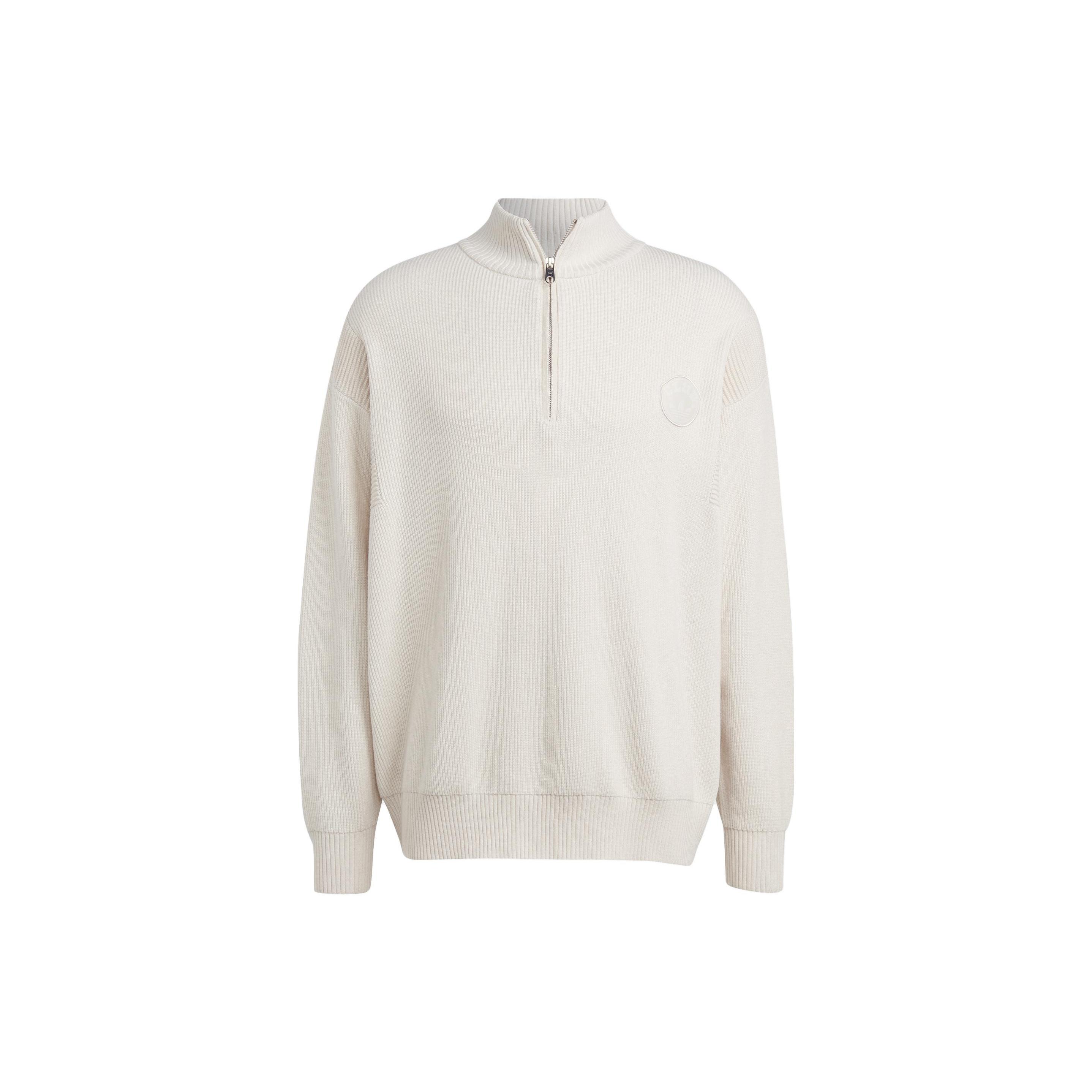 adidas originals Club Knit Half-Zip Sweater Beige Men s IA2480 S