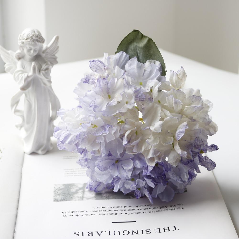 

Silk Flower Artificial Flowers DIY Decor Hydrangea Bouquet Exquisite Fake Flower Home Ornament фіолетовий