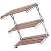 3 Tier Wood Shelving Strong Load Bearing Fine Polishing Metal Beech Wood Folding 3 Tier Shelves for Camping Chrome