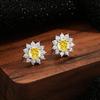 925 Sterling Silver Multicolor Rhinestone Zirconia Women's Versatile Stud Earrings
