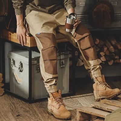New Autumn/Winter Fashion Brand American Retro Panel Contrast Color Tie Leggings Loose and Versatile Handsome Casual Men's Pants