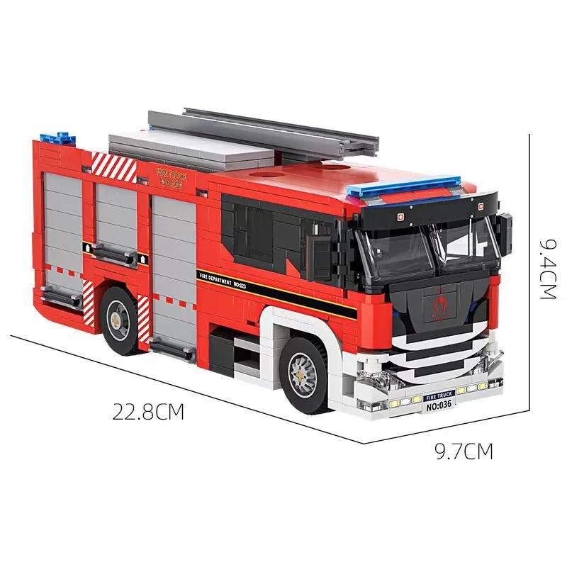 704 Teile Feuerwehrwagen Bausteine Stadt Ingenieurwesen Rettungsfahrzeug Modellsteine Pädagogisches DIY Spielzeug Feiertagsgeschenke für Erwachsene Kinder
