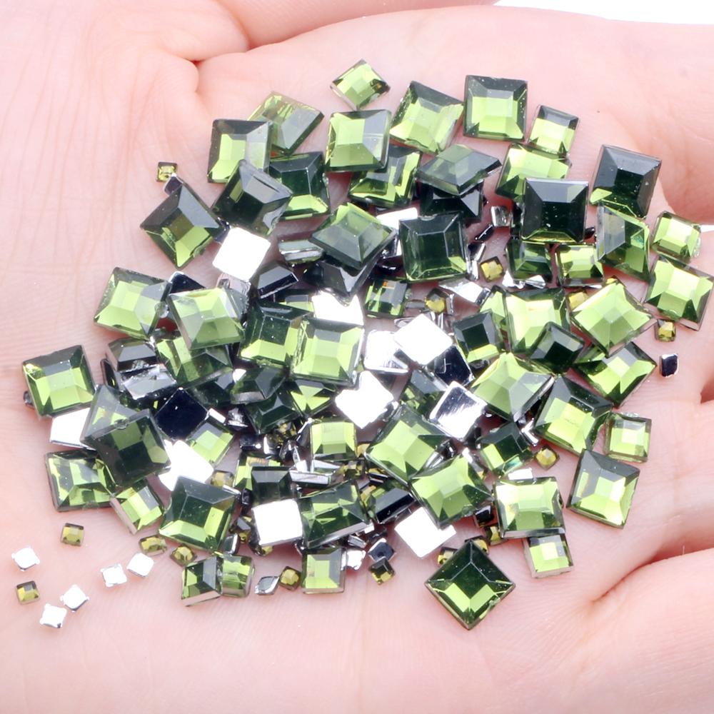 Hot Sale 4mm Acrylic Loose 10000pcs FlatBack Square Gems for Crafts Scrapbooking DIY Bags Clothes Nail Art Decoration