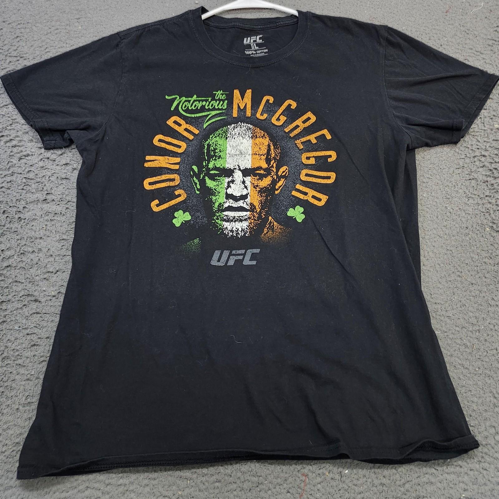 Мужская футболка UFC L Черная Конор Макгрегор The Notorious Графическая футболка С круглым вырезом Унисекс Футболка XXL