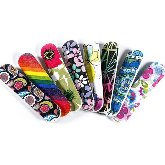 10Pcs Flower Mini Double Sided Nail Art Files for Polishing Buffing Sanding
