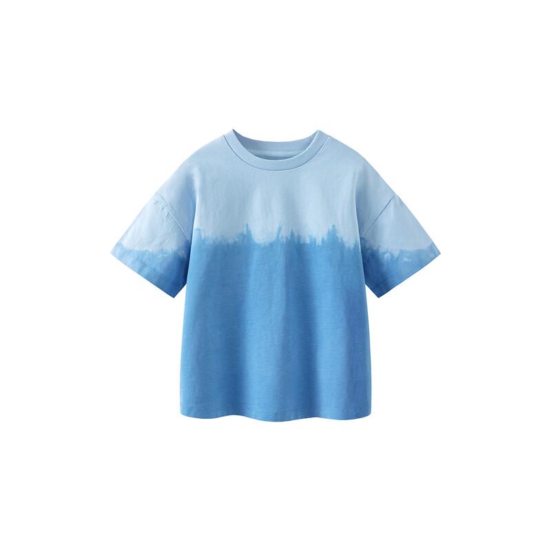 Minibala Kids Pure Cotton Tie-Dye Gradient Short Sleeve T-Shirt