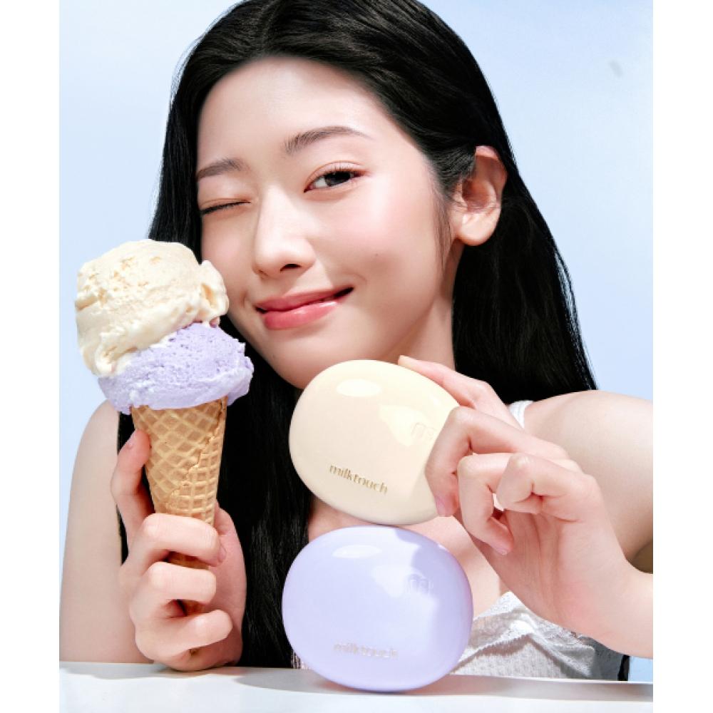 Milktouch All Day No Sebum Tone Up Sun Cushion + Air Blur Rice Setting Powder + Kostenloser Glitter Blush