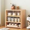 Armario de té de madera maciza japonesa con puerta, Estante de almacenamiento a prueba de polvo para mesa para juego de té, Organizador que ahorra espacio para la cocina