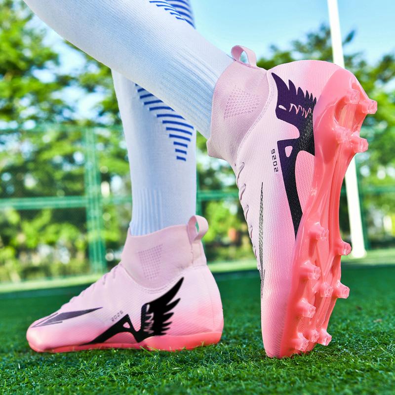 35-46 Teen /Adult Soccer Shoes Large Size  Anti Slip Wear Resistant Fashion TF/AG Nail High Top Football Sneakers Soccer Shoes for Boys