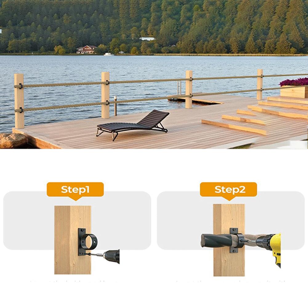 

Stainless Steel Brackets Black Rope Clamps Complete Installation Package Effortless Setup Elegant Outdoor Design China Mainland