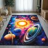 Solar System Planet Sun Cosmic Design Crystal Velvet Rug Space Theme Living Room Decor Astronomy InspiredFloorMatEducationalGift
