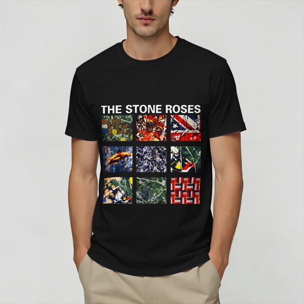 The Stone Roses T-Shirt Sommer Baumwoll-T-Shirts Für Unisexs Beliebtes Design T-Shirt Kurzarm Y2k Lässiges Oberteil T-Shirts