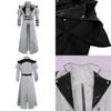 Retro Long Woolen Coat With Split Design For Stage Plays And Fashion Shoots