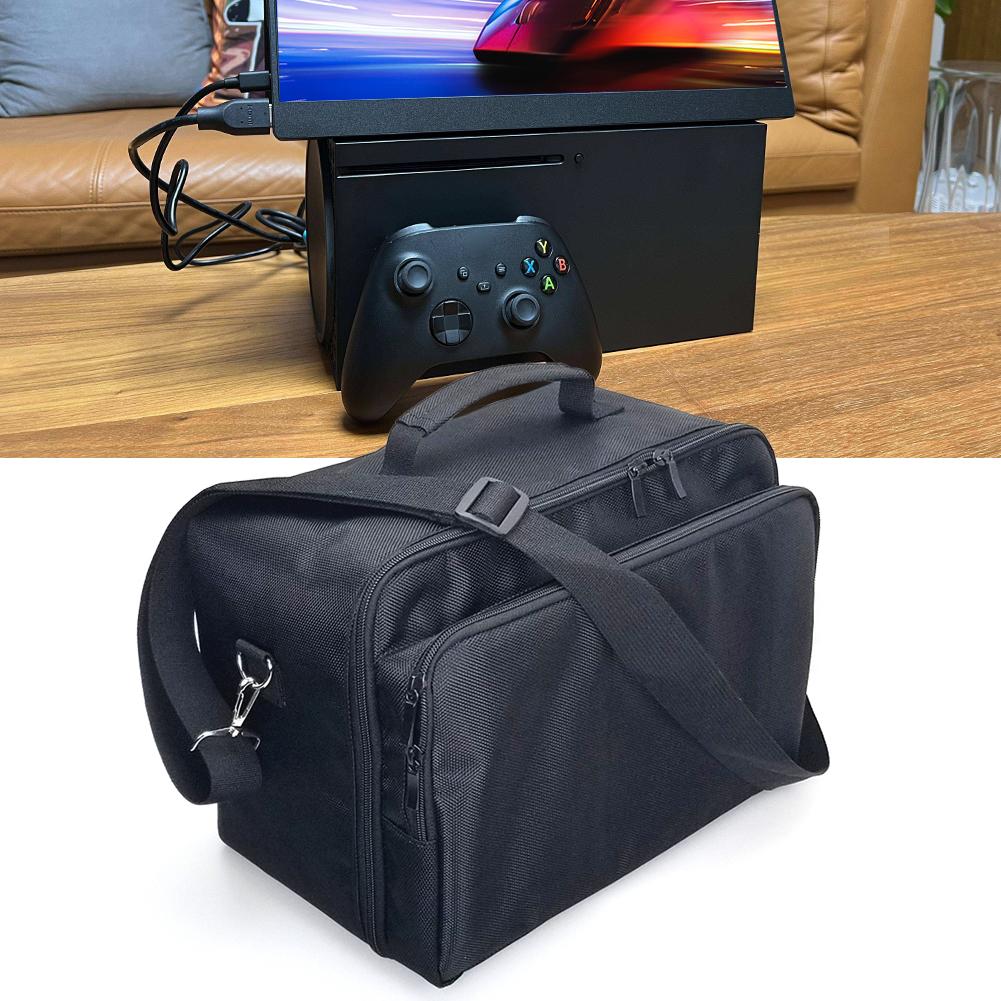 For Xbox Series X/S Travel Case Anti-Scratch Carrying Case Shockproof Storage Bag for Console Controllers Cables Gaming Headsets