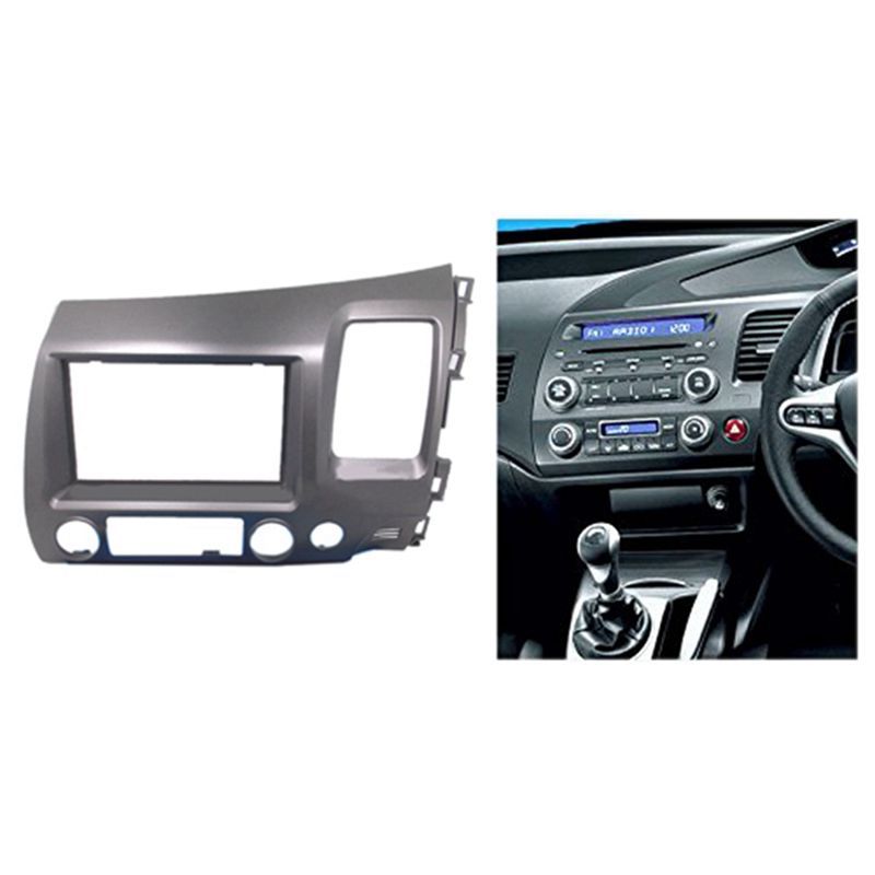 Precise 2X For Honda Civic 2006-2011 Stereo Radio Double 2 DIN Dash Kit Fascia Dash Panel Trim-RHD