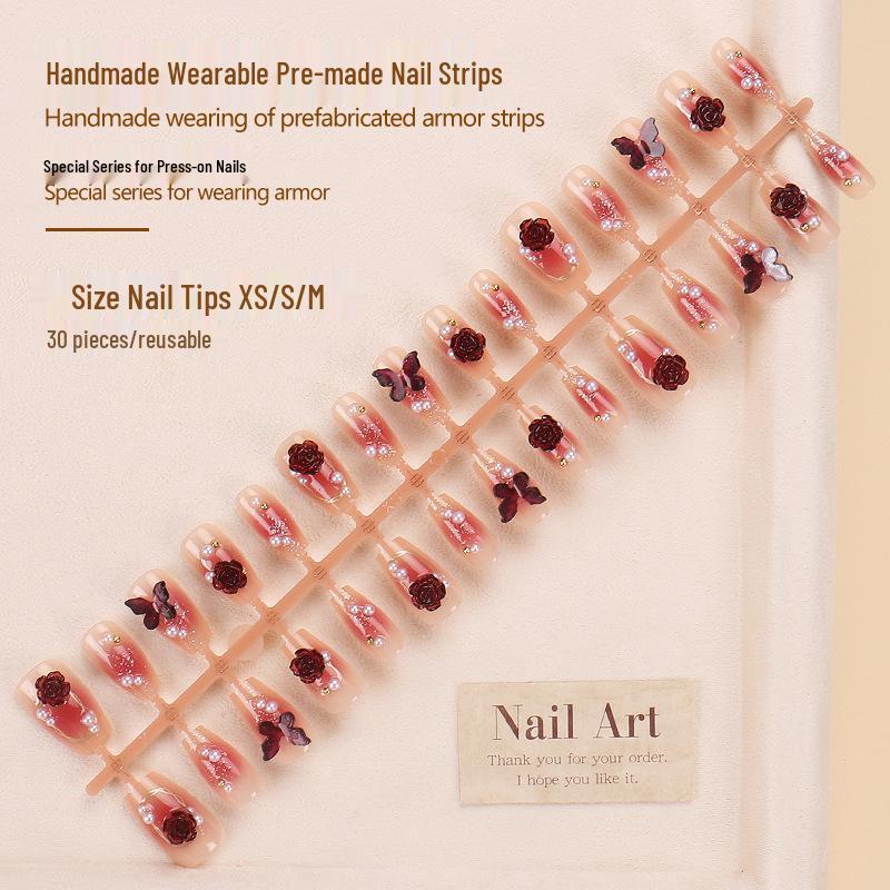 

Handcrafted High-End Butterfly & Flower Nail Art Strips - 30 Piece Set
