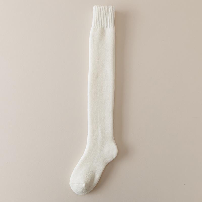 Female Autumn and Winter Plus Velvet Thickened Warm Cold Not Foot Cashmere Knee Socks