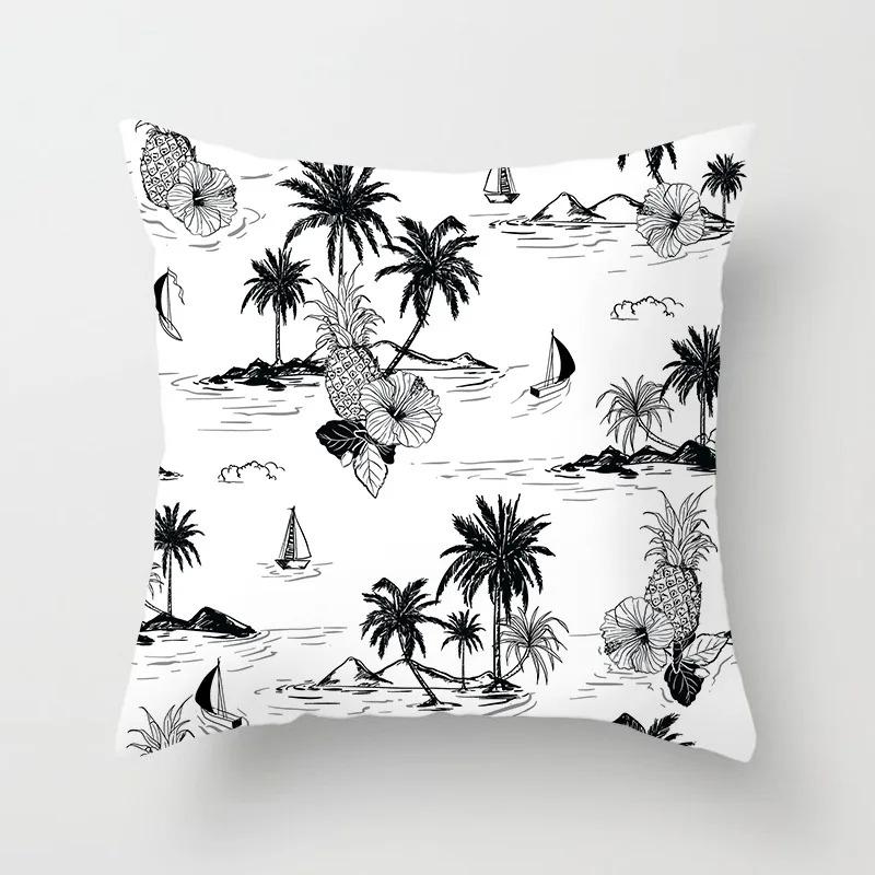 Simple Black and White Pattern Pillowcase Office Living Room Car Ornaments Home Pillowcase