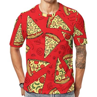 Delicious Food Pizza Print T-shirts Funny Gift Street T-Shirts Daily Casual Harajuku Short Sleeved Men's T-shirts