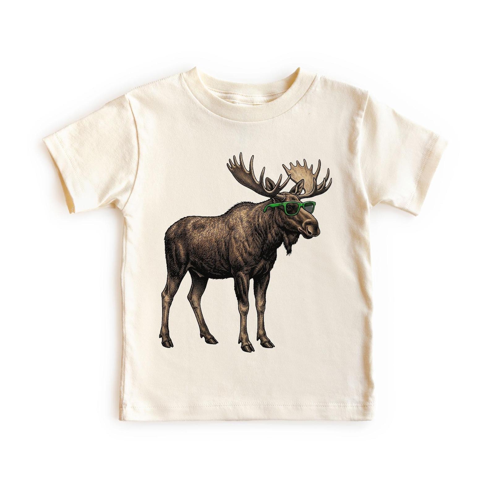 Summer Bull Moose Wearing Sunglasses Woodland Creatures Unisex, Adult, Youth T-Shirt 120