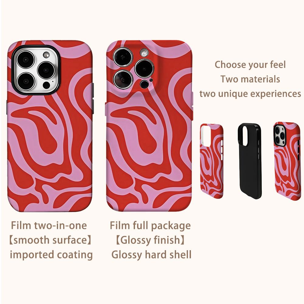 Red Water Splash Phone Case for IPhone 16 15 14 13 12 11 X XS XR XSMAX 7 8 Pro Max Plus Double-layer Back Cover