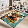 1PC Cow Sunflowers Extra Large Non Slip Floor carpet, Office, family, Studio   Large Area Rug Indoor Rugs, Bold Statement Piece