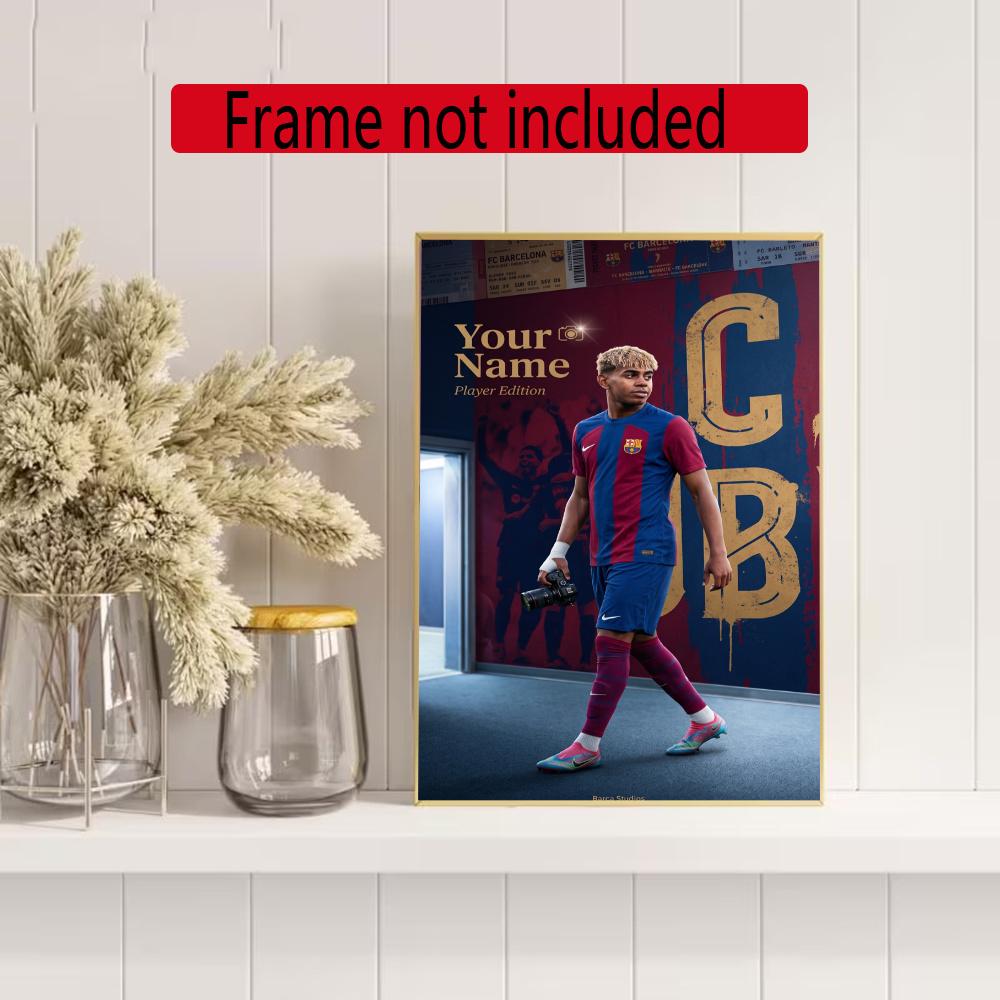 Lamin Yamal Customize Your Name Diamond Painting Round Diamond Diy Frameless Holiday Artwork Suitable For Home Office Wall Decoration