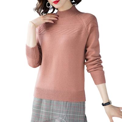 Dámsky sveter jar jesenný sveter jednofarebný pletený ležérny sveter