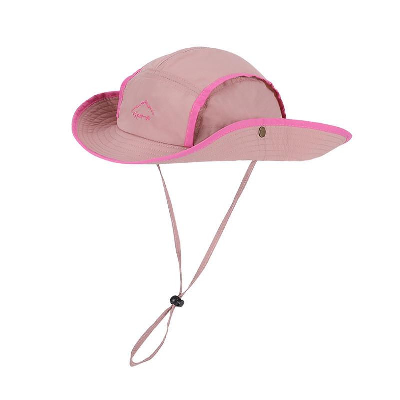 

Детская летняя уличная шляпа-рыбака из водонепроницаемой быстросохнущей ткани для защиты от солнца и воздухопроницаемости розовый