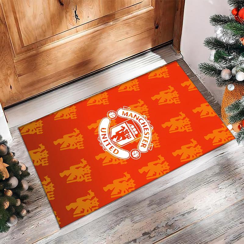 Manchester United Theme rug Soft Crystal Velvet Area Rug Non-Slip Floor Carpet for Living Room Bedroom Nursery