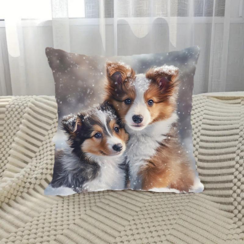 Shetland Sheepdog Puppy Kussenslopen Stoel Woonkamer Kussensloop Gezellig Rits Bank Kussenslopen Slaapkamer Binnen Huis Decoratie