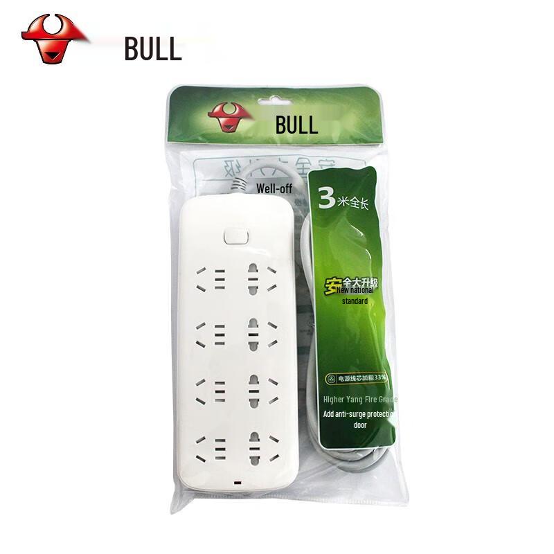 BULL 8-Outlet Power Strip CN Plug (adapter Included)