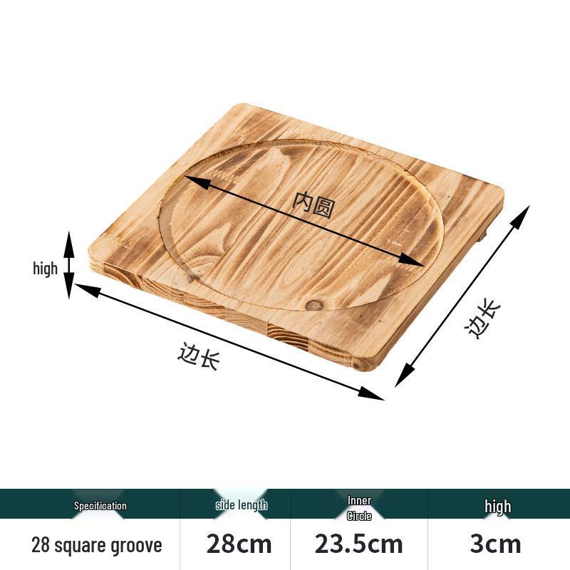 Heat-Resistant Wood Mat for Clay Pots and Stone Bowls – Anti-Scald, High-Temperature Insulation for Teppanyaki and Casserole Dishes