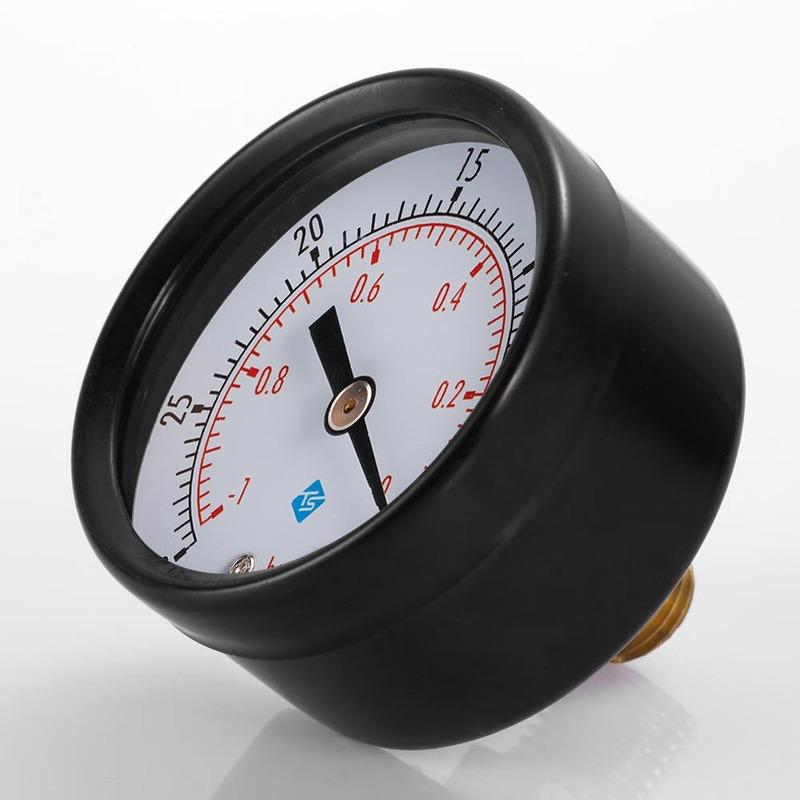 50mm Face Double Scale Pressure Gauge 0~-30nhg 0~-1Bar Vacuum Manometer Mini Dual Scale Dial Gauge Vacuum Pressure Meter