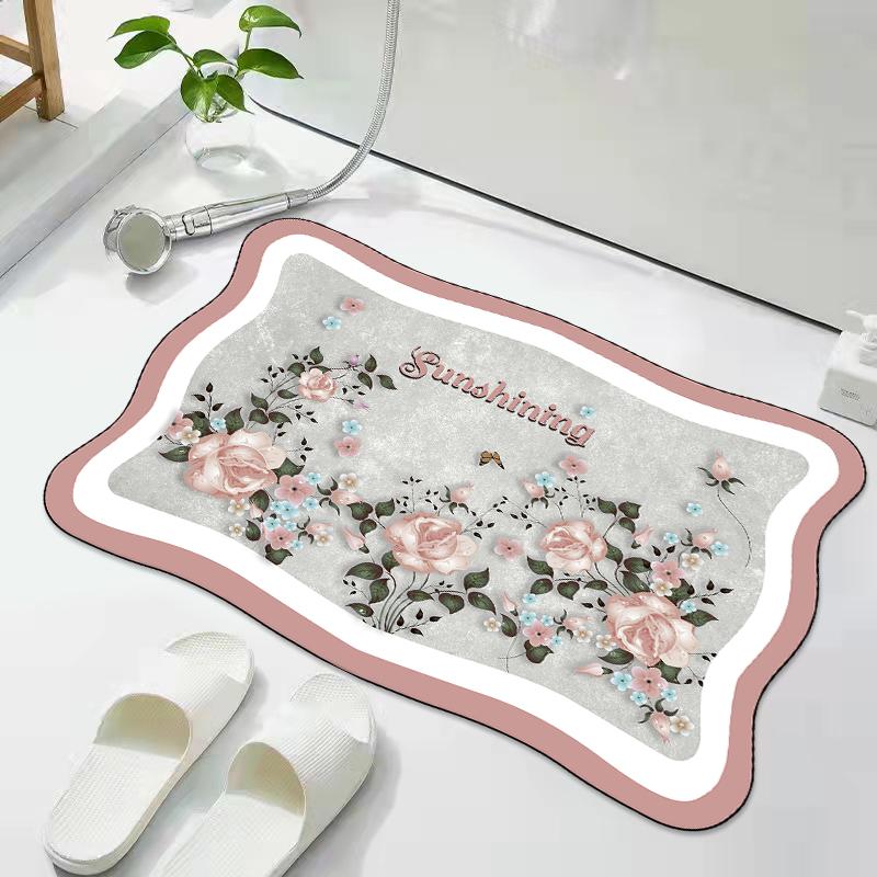 Diatom mud household non-slip bathroom kitchen door mat new bathroom absorbent floor mat
