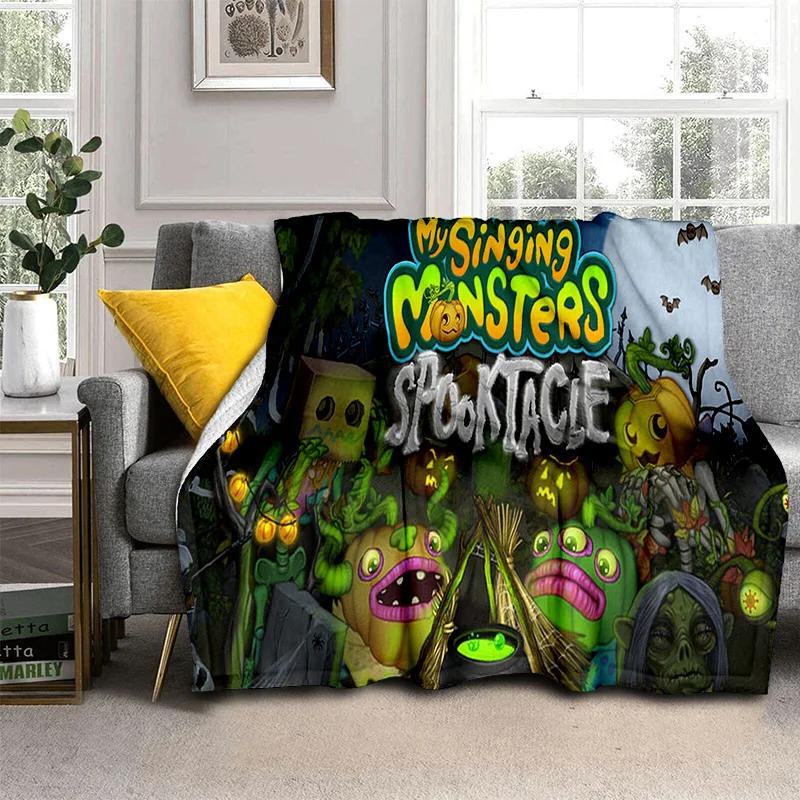 My Singing Monsters Video Game Cartoon 3D Blanket,Soft Throw Blanket for Home Bedroom Bed Sofa Picnic Travel Cover Blanket Kids