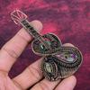 Copper Ruby Zoisite Gemstone Pendant Copper Wire Wrapped Jewelry Guitar Pendant