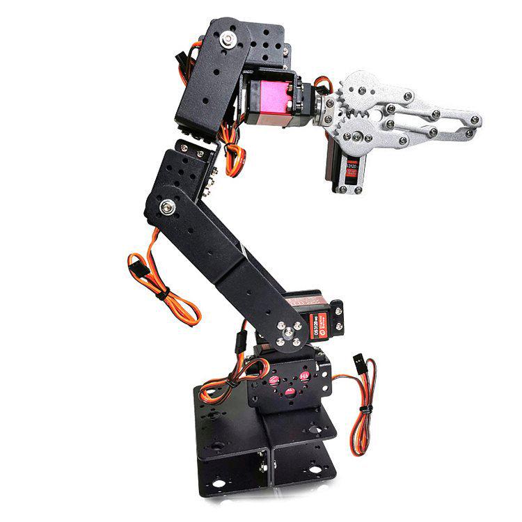 Six-Axis DIY Programmable Robotic Arm Kit with Servo Gimbal and Claw Platform