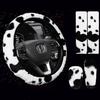 Pinbola 5Pcs In 1 Set Faux Wool Steering Wheel Cover Soft Fluffy Handbrake Cover & Gear Shift Cover & 2Pcs Seat Belt Shoulder Pads Warm Universal Fit