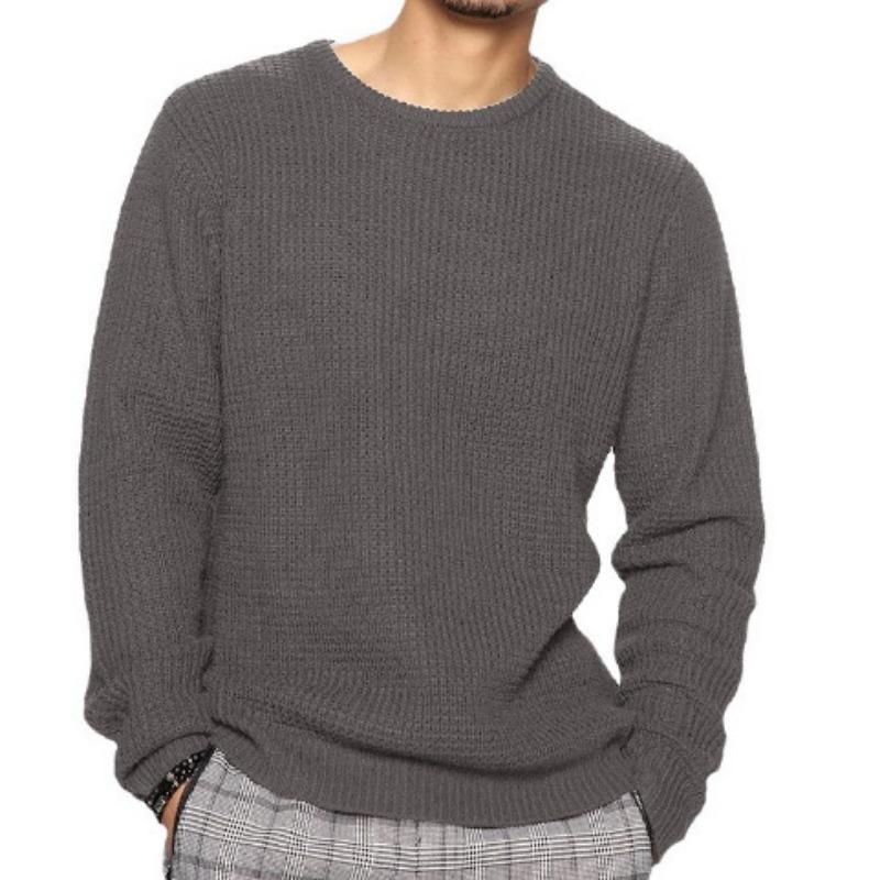 Lockerer Rundhals Langarm Freizeit Herren Strickpullover Pullover Oberteil