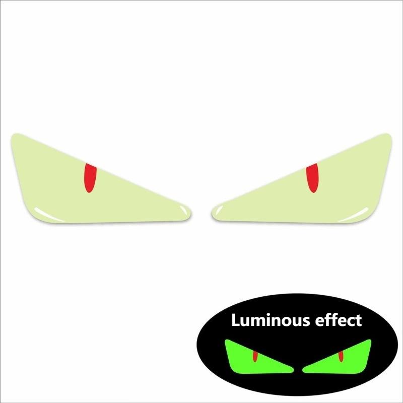 2pairs Reflective Devil's Eye Stickers for Car and Motorcycle Use - Improves Night Visibility and Safety, Durability and Fashion