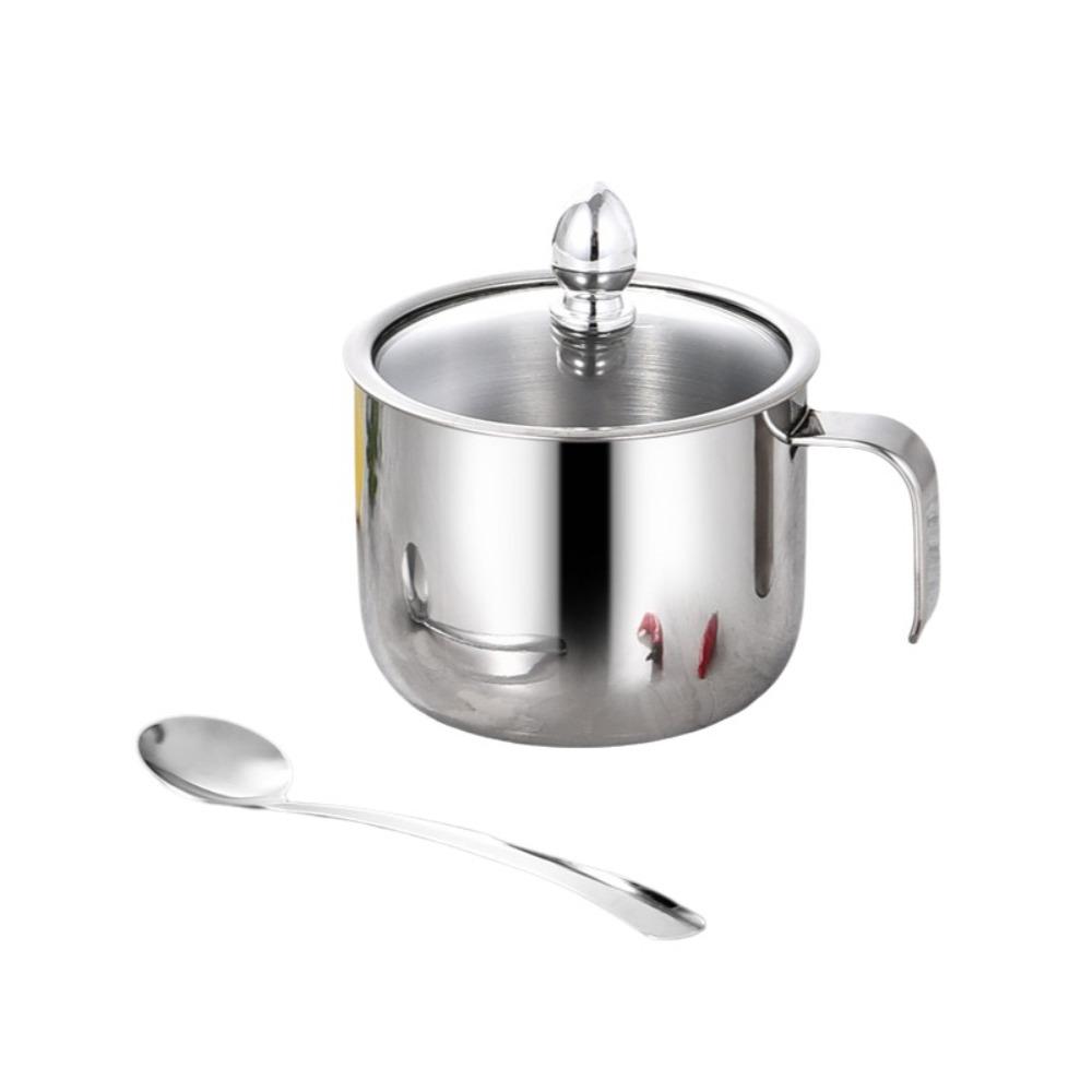 Wide-mouth Kitchen Condiment Pots with Soup Spoon Condiment Container Spice Jar Dining Table