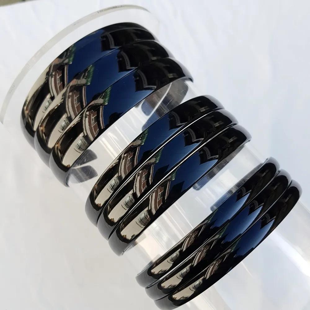1 set of 10 black plain glossy plastic headbands Small (1cm)