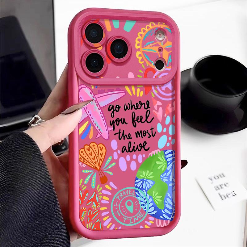 Cartoon Fire Balloon Pattern Case For iPhone 17 Pro Max Shockproof Silicone Bumper Cover For iPhone 16 Pro Max Funda iPhone 15 14 13 12 11 16E Air
