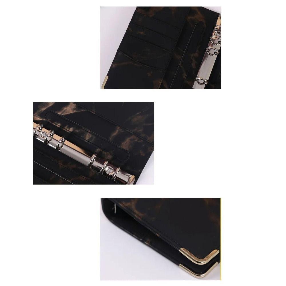 Waterproof Money Saving Binder Marbling Money Planner Portable Cash Budget Book Daily Bookkeeping