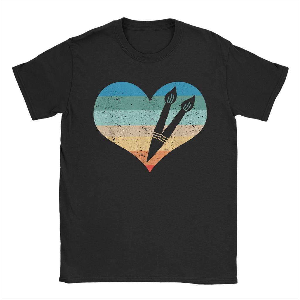 Vintage Retro Sunset Paint Palette T Shirt Men 100 Cotton Novelty TShirt Round Neck  Tees Short Sleeve Tops Gift Idea