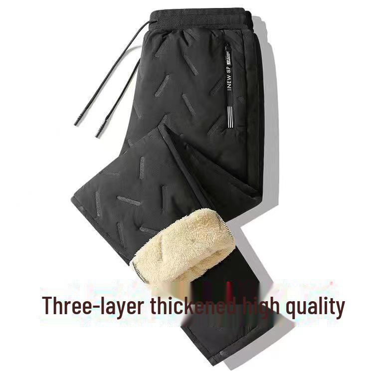 Men’s Windproof Plus Velvet Winter Pants: Thick, Warm, and Trendy.